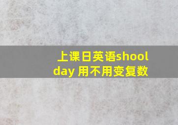 上课日英语shool day 用不用变复数